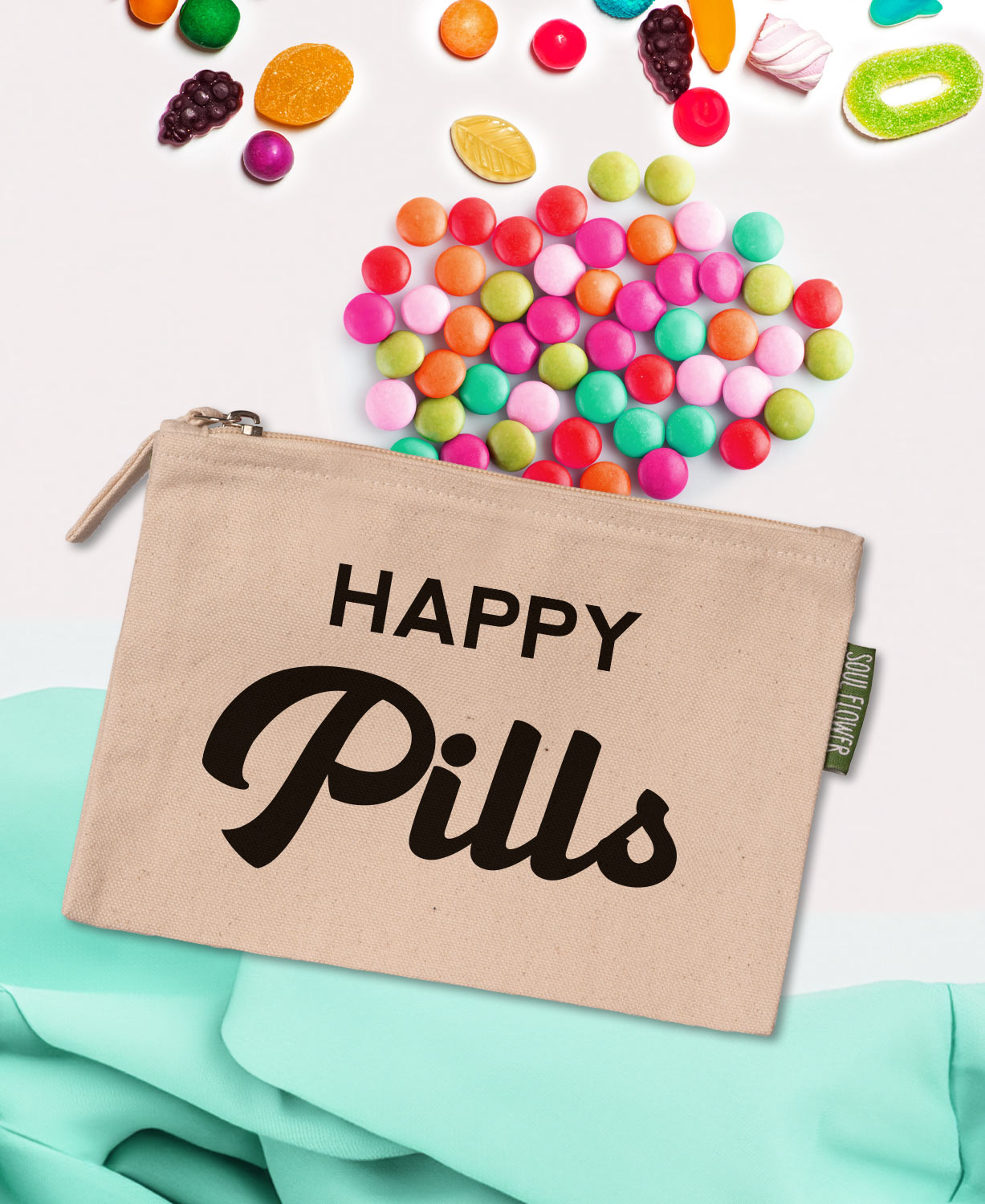 Happy Pills Large Zipper Pouch