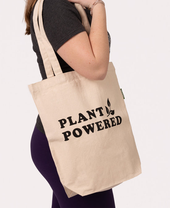Plant Powered Tote Bag - Reusable Grocery Tote | Printed Tote | Soul Flower