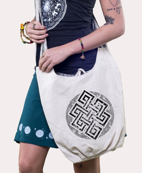 Celtic Knot Boho Bag - Natural