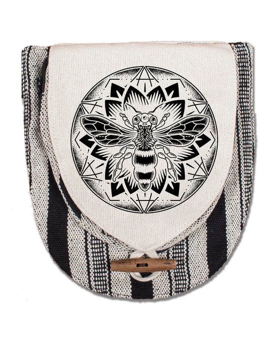 Bee Mandala Hip Bag - Natural - Bee Hip Bag | Bee Lover Bags | Soul Flower