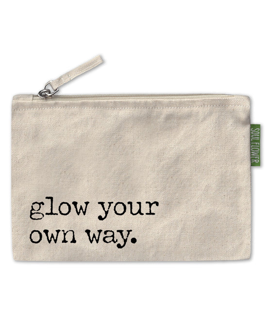 Glow Your Own Way Large Zipper Pouch - Glow Your Own Way Pouch | Word Pouches | Soul Flower