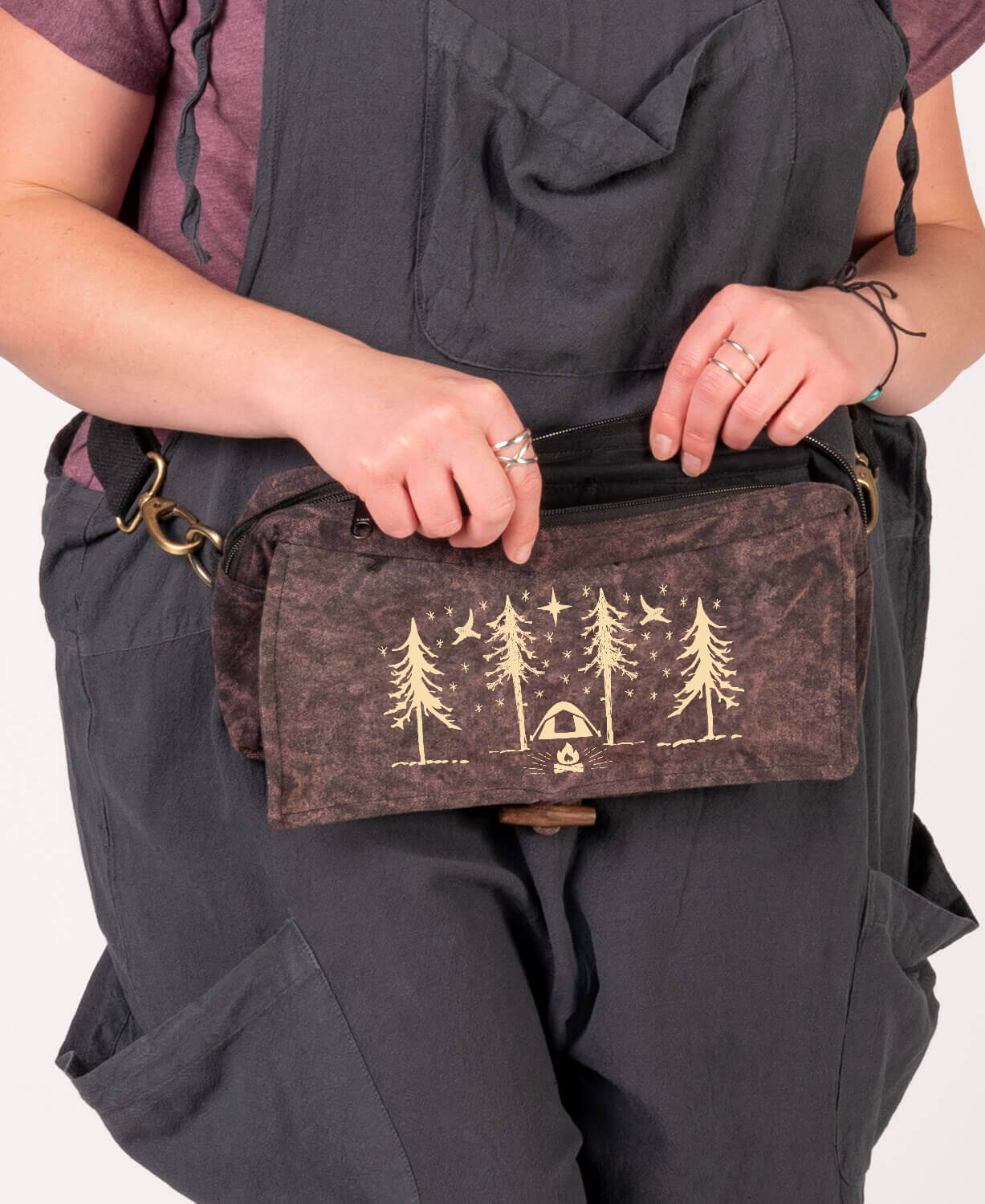 NEW! Happy Place Hip Sling Bag on Brown