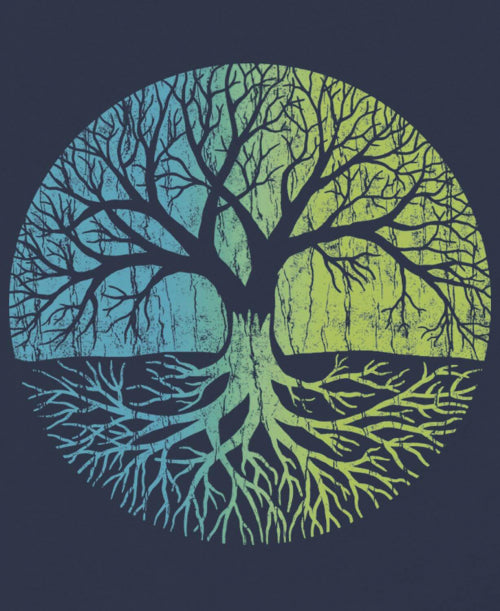 NEW! Tree of Life on Long Sleeve T-Shirt in Navy