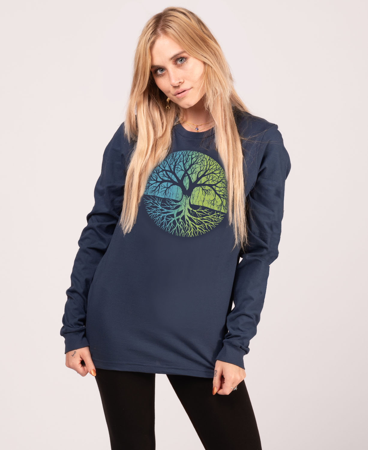 NEW! Tree of Life on Long Sleeve Navy Women