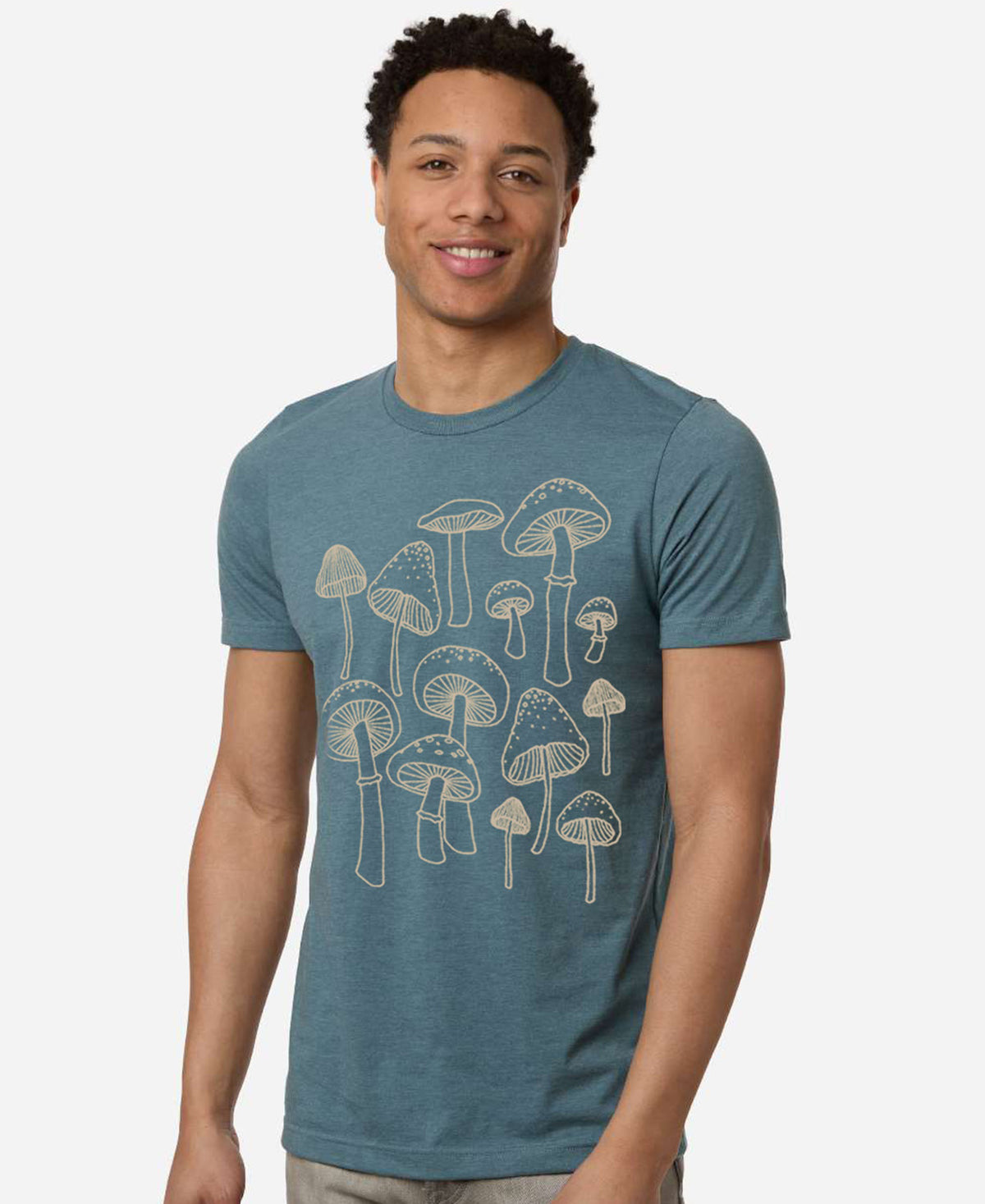Mushrooms heather steel blue tee men