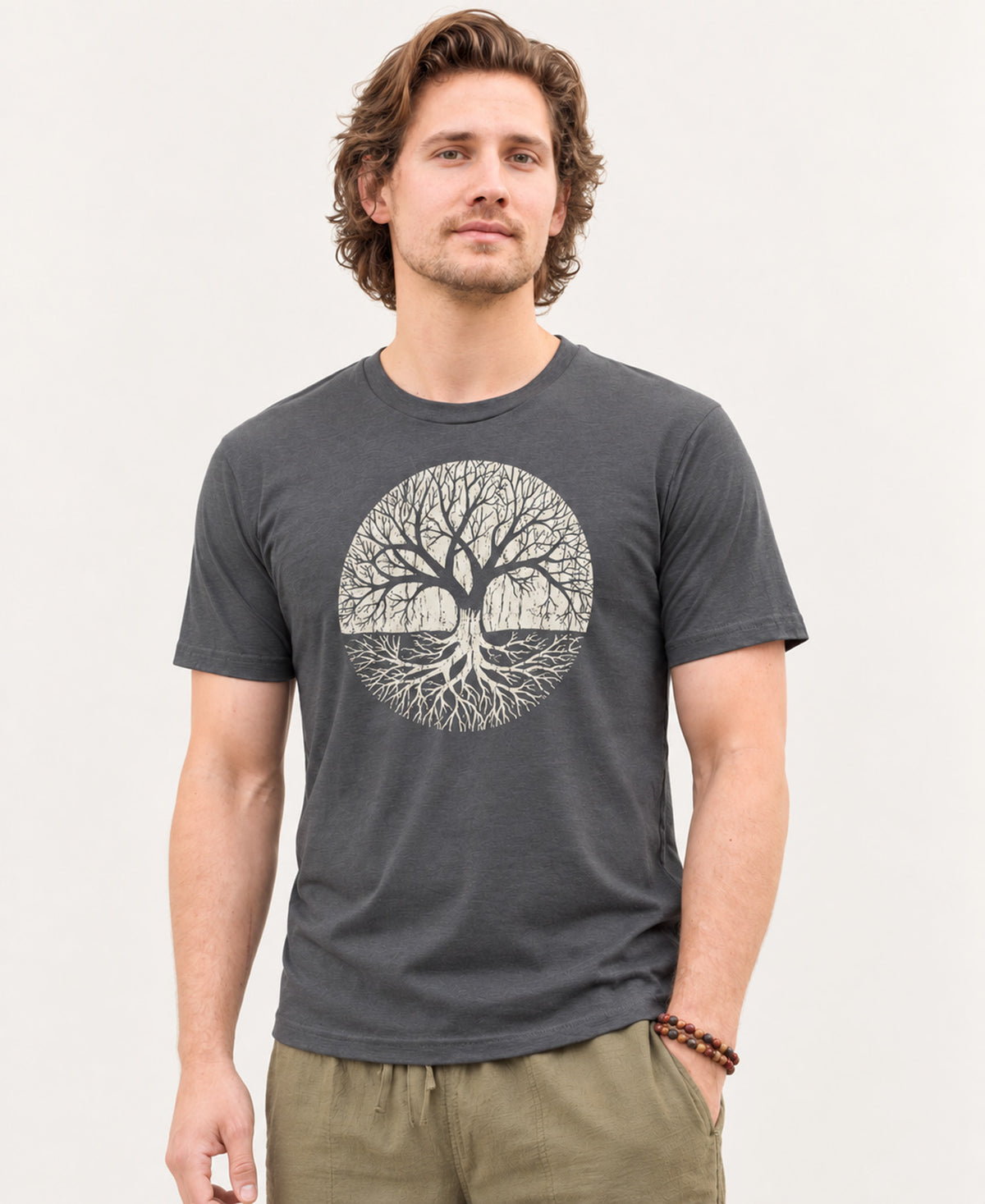 Tree of Life T-Shirt - Unisex - Charcoal | Soul Flower Tees for Men