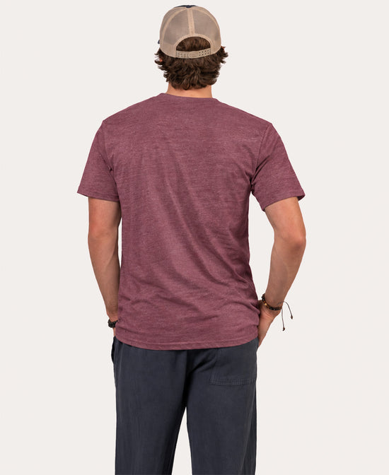 Bee Mandala heather maroon short-sleeve crewneck t-shirt Back View