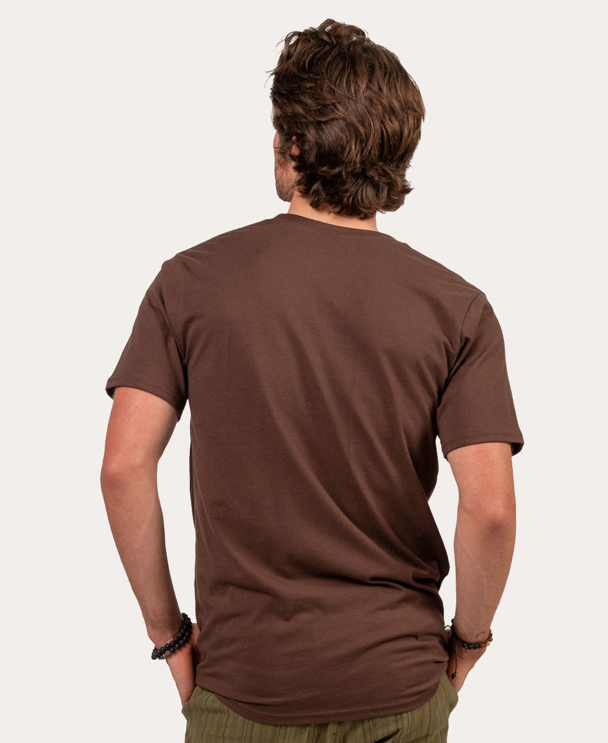 Keep On Groovin' T-Shirt - Brown with keep n Groovin in retro 70s font cream and orange mens back