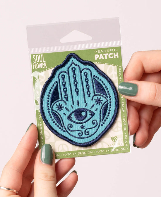 Hamsa Hand Iron-On Patch - Hamsa Hand Patch | Iron-On Patches | Soul Flower