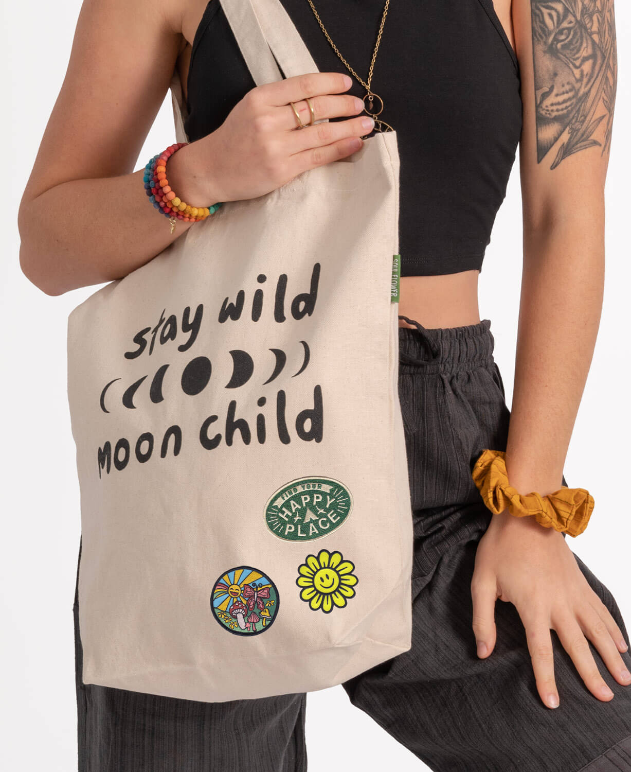 Mushroom Scene Iron-On Patch