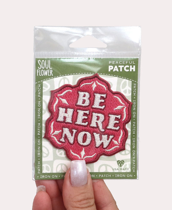 Be Here Now Iron-On Patch - Be Here Now Iron On Patch | Yoga Patches | Soul Flower