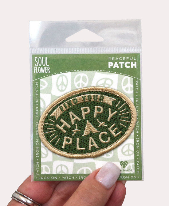 Happy Place Iron-On Patch - Happy Place Iron On Patch | Camping Patches | Soul Flower