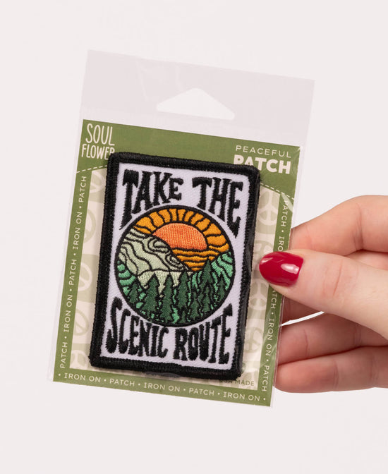 Take the Scenic Route Iron-On Patch - Scenic Route Iron On Patch | Camping Patch | Soul Flower