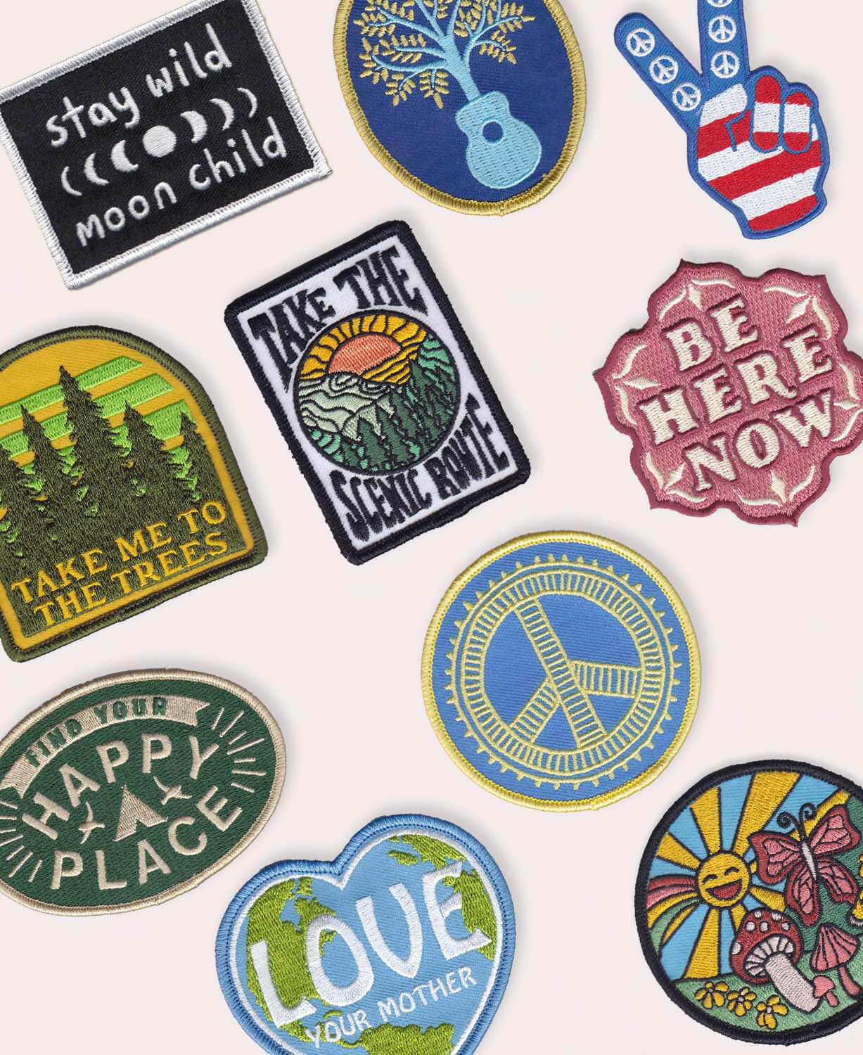 Retro Iron-On Patch Variety Pack - 50 Patches