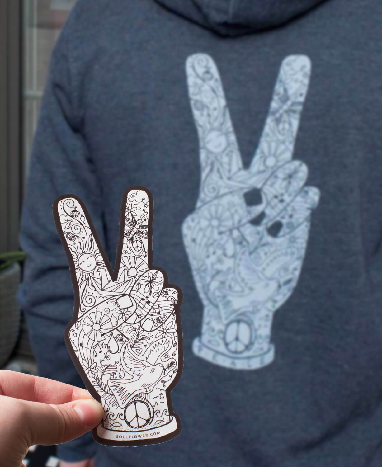 Peace Fingers Sticker