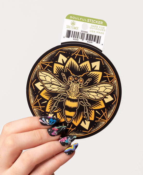 Bee Mandala Sticker - Bee Sticker | Save The Bees Sticker | Soul Flower