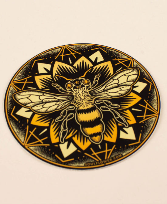 Bee Mandala Sticker - Bee Sticker | Save The Bees Sticker | Soul Flower
