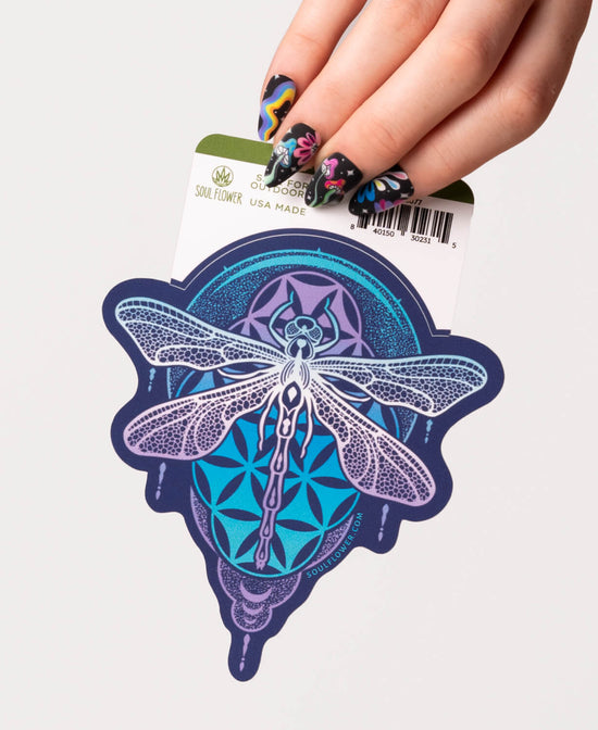 Dragonfly Mandala Sticker - Dragonfly Sticker | Dragonfly Car Decals | Soul Flower