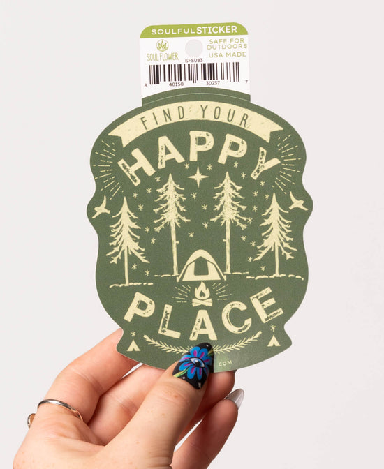 Happy Place Camping Sticker - Camping Sticker | Happy Camper Sticker | Soul Flower