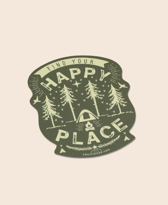Happy Place Camping Sticker - Camping Sticker | Happy Camper Sticker | Soul Flower