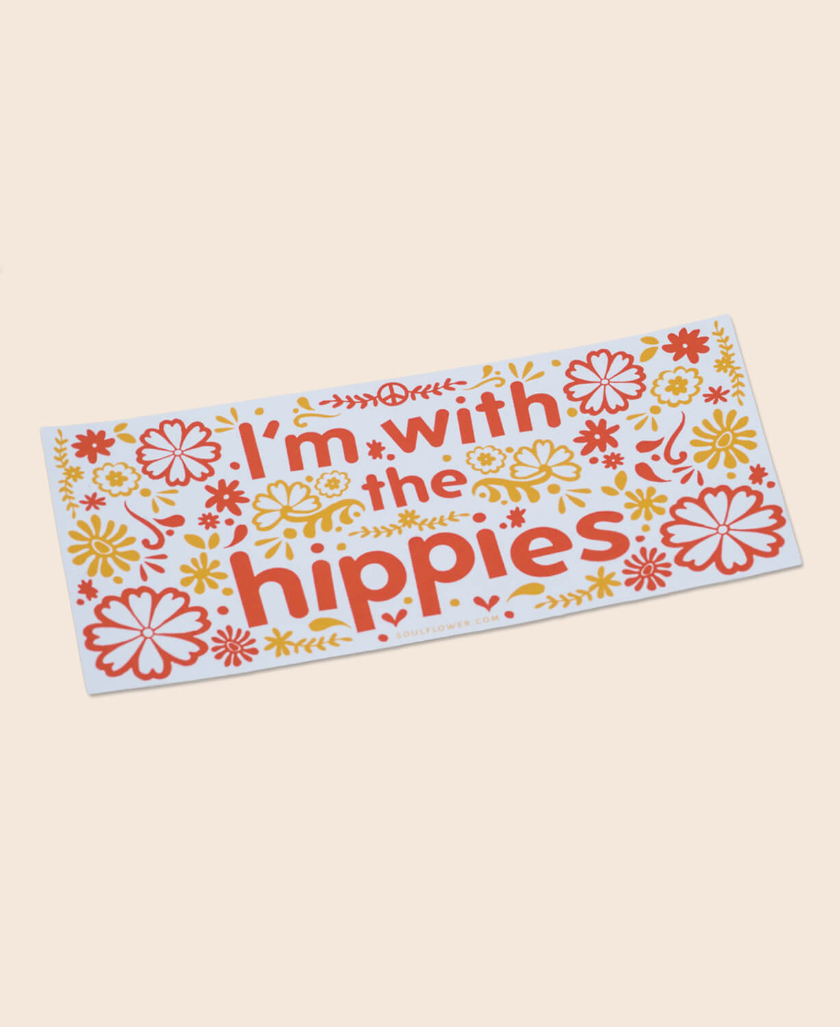 I'm with the Hippies Mini Bumper Sticker
