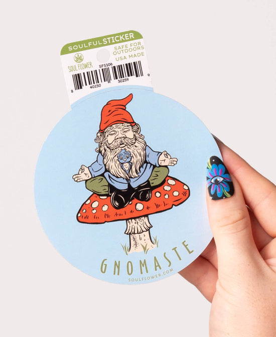 Gnomaste Sticker - Gnomaste Sticker | Namaste Sticker | Soul Flower