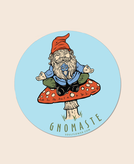 Gnomaste Sticker - Gnomaste Sticker | Namaste Sticker | Soul Flower