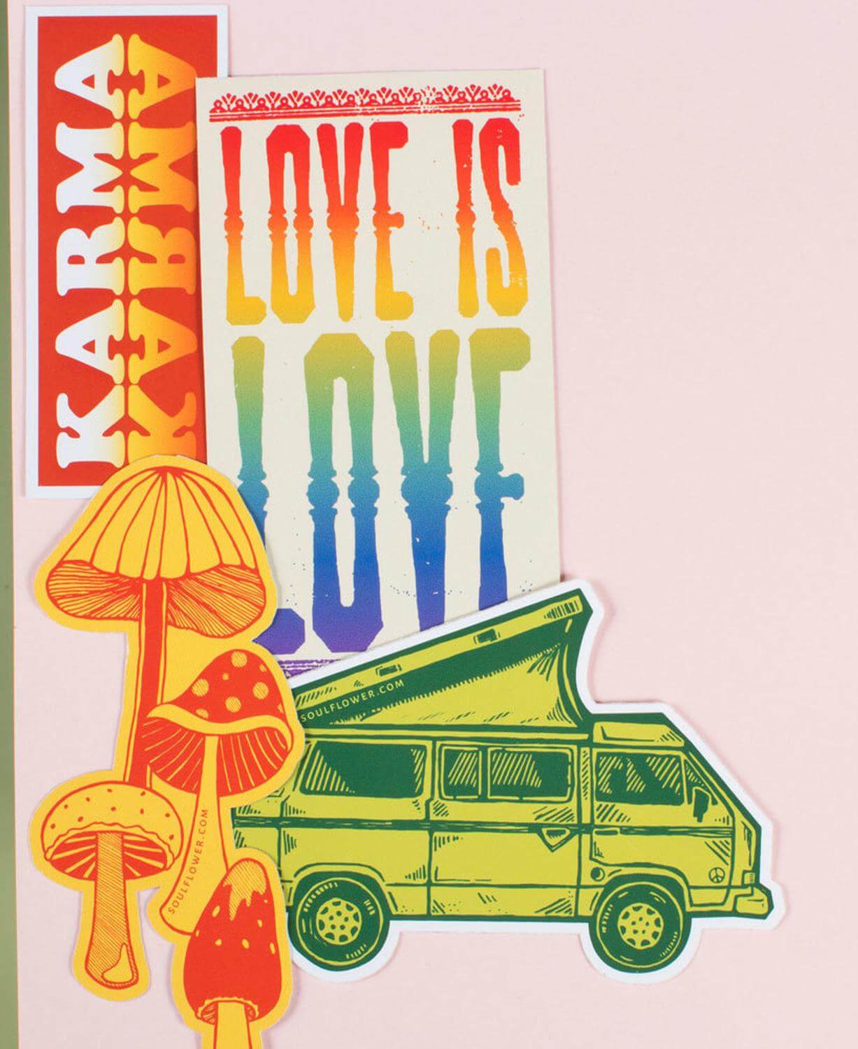 Retro Mushrooms Sticker