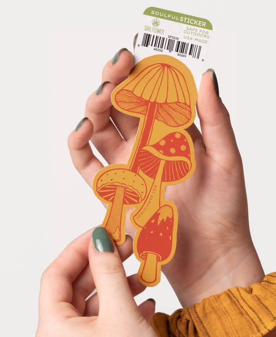 Retro Mushrooms Sticker - Mushroom Sticker | Retro Mushroom Sticker | Soul Flower