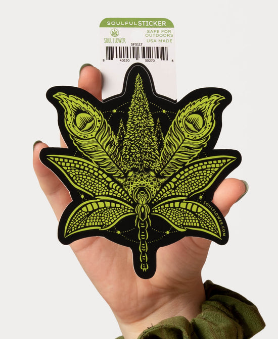 Sacred Cannabis Sticker - Hemp Sticker | Pot Leaf Sticker | Cannabis Sticker