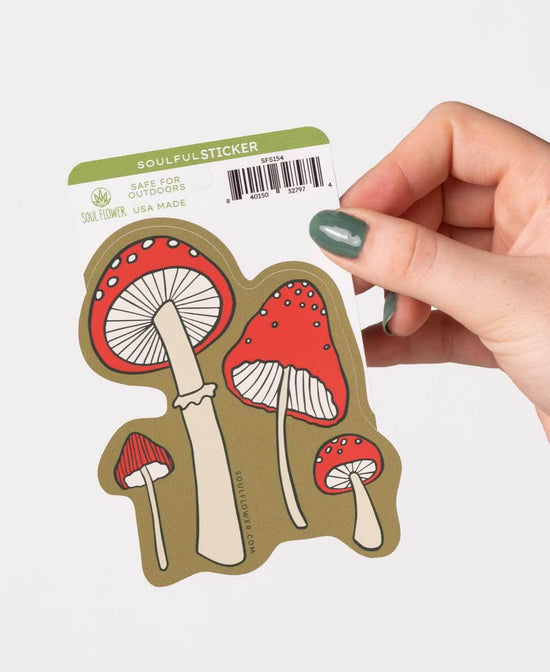 Red Mushroom Sticker - Magic Mushroom Sticker | Mushrooms Sticker | Soul Flower