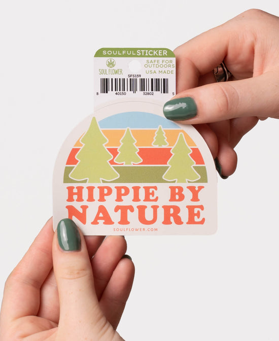 Hippie By Nature Sticker - Hippie Sticker | Cool Hippie Stickers | Soul Flower