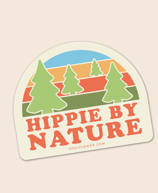 Hippie By Nature Sticker - Hippie Sticker | Cool Hippie Stickers | Soul Flower