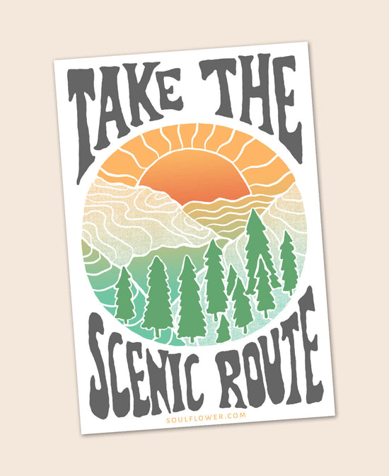 Take the Scenic Route Sticker - Scenic Route Sticker | Cool Travel Stickers | Soul Flower