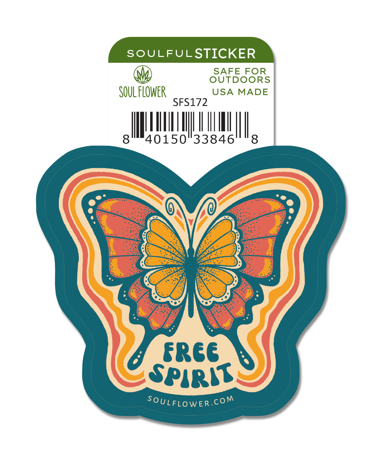Free Spirit Butterfly Sticker