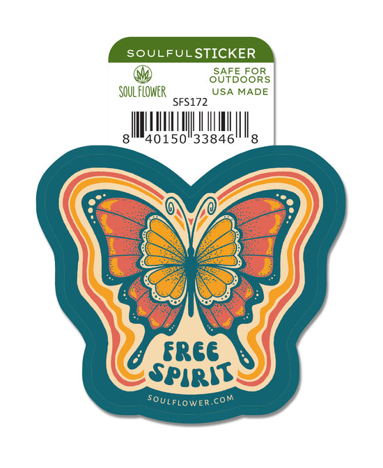 Free Spirit Butterfly Sticker - Butterfly Sticker | Free Spirit Stickers | Soul Flower