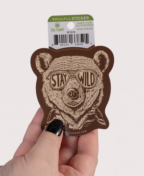 Stay Wild Bear Sticker - Wild Bear Sticker | Animal Stickers | Soul Flower