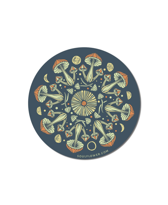 Mushroom Mandala Sticker - Mushroom Stickers | Soul Flower