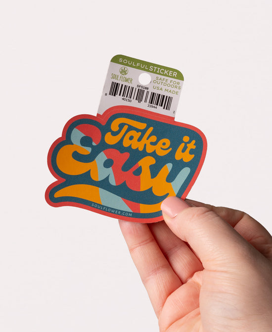 Take it Easy Sticker - Retro Easy Sticker | Hippie Stickers | Soul Flower