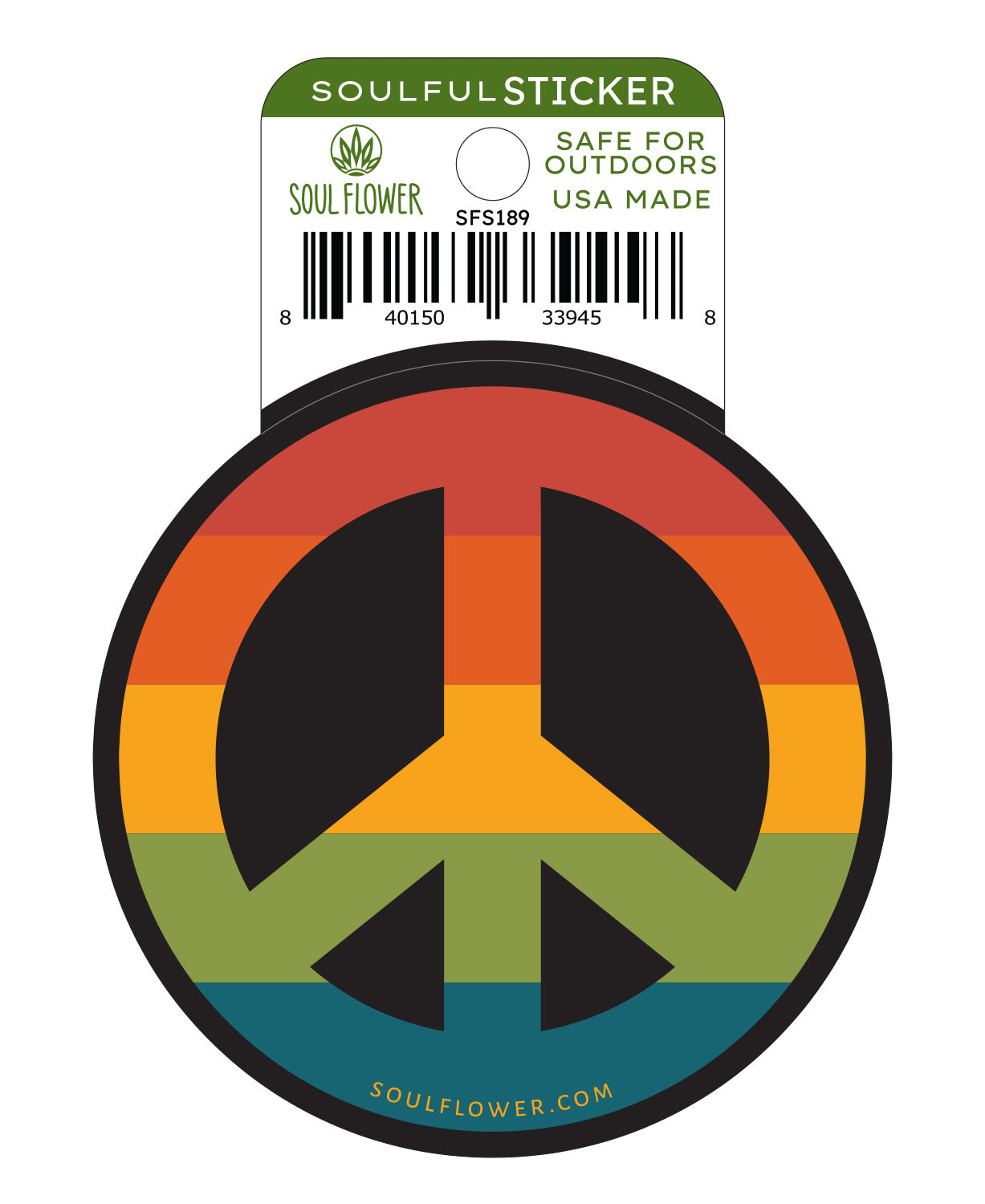 Rainbow Peace Sign Sticker