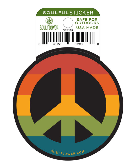 Rainbow Peace Sign Sticker - Rainbow Peace Symbol Sticker | Soul Flower