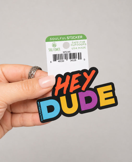 Hey Dude Sticker - Retro Sticker | 80s Inspired Vinyl Sticker | Soul Flower