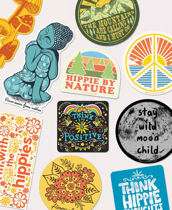Flower Child Sticker Pack - 50 Stickers - Wholesale Flower Sticker Pack | Soul Flower Wholesale