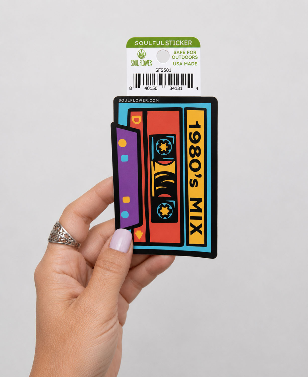 Mix Tape Cassette Sticker - Retro 80s Sticker | Cool Stickers | Soul Flower