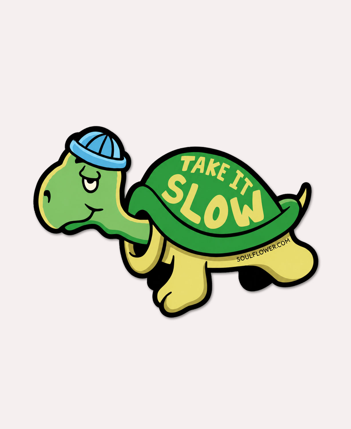 Take it Slow Turtle Sticker - Cute Turtle Sticker | Hippie Stickers | Soul Flower