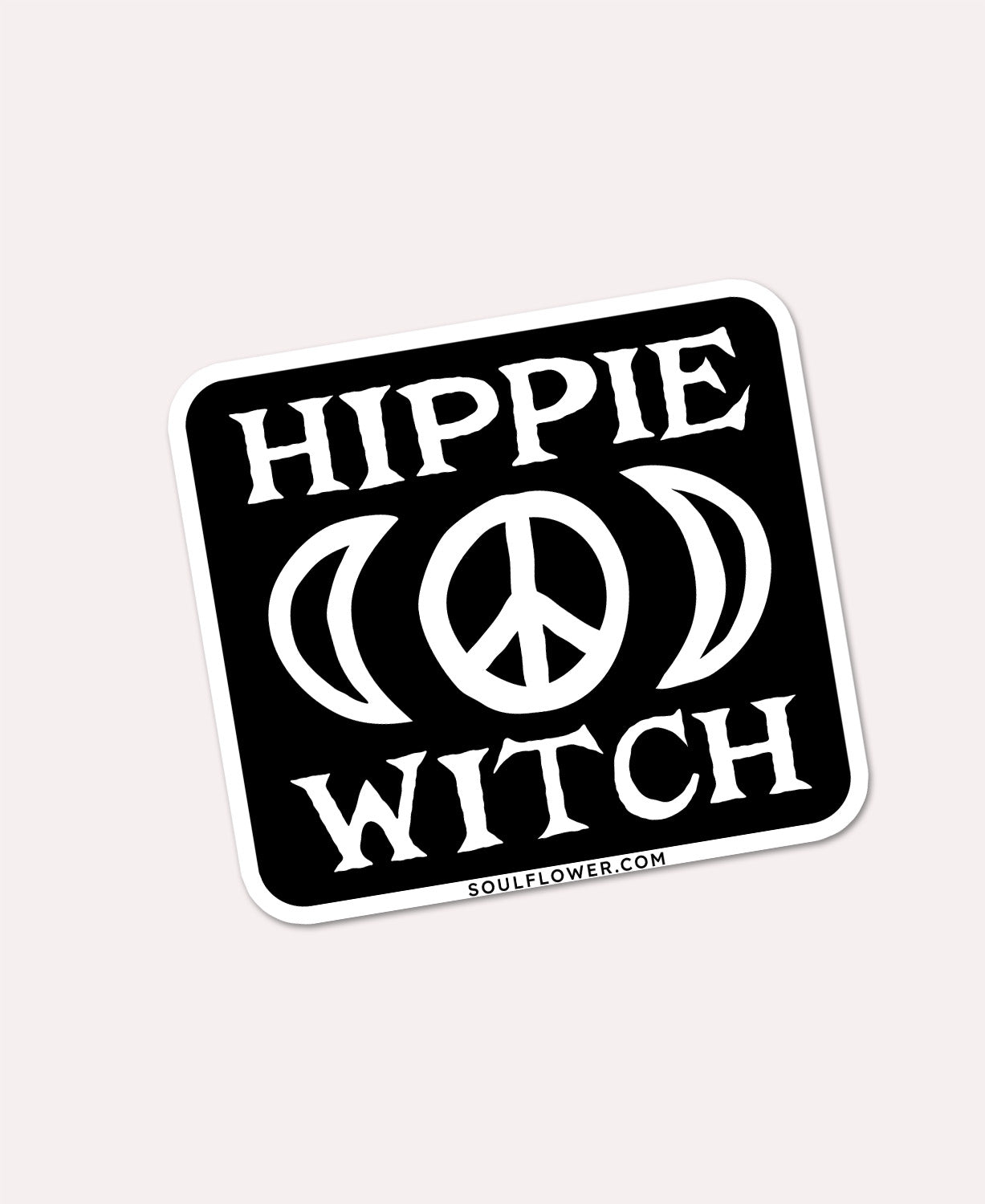 Hippie Witch Sticker - Hippie Sticker | Peace Sign Moon Sticker | Soul Flower