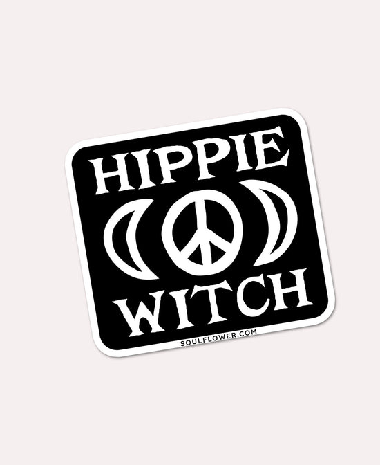 Hippie Witch Sticker - Hippie Sticker | Peace Sign Moon Sticker | Soul Flower
