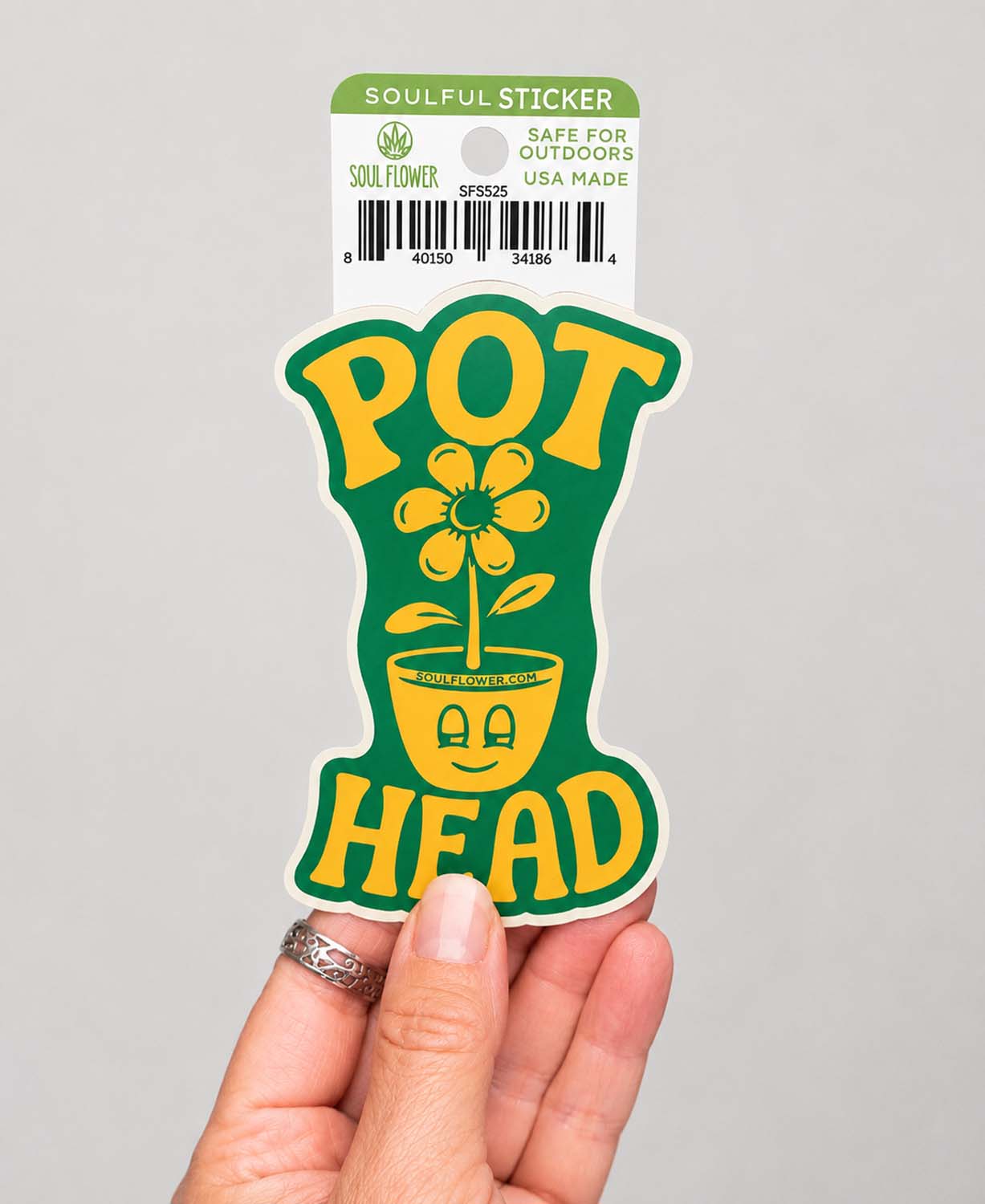 Pot Head Sticker - Retro Pot Sticker | Hippie Stickers | Soul Flower