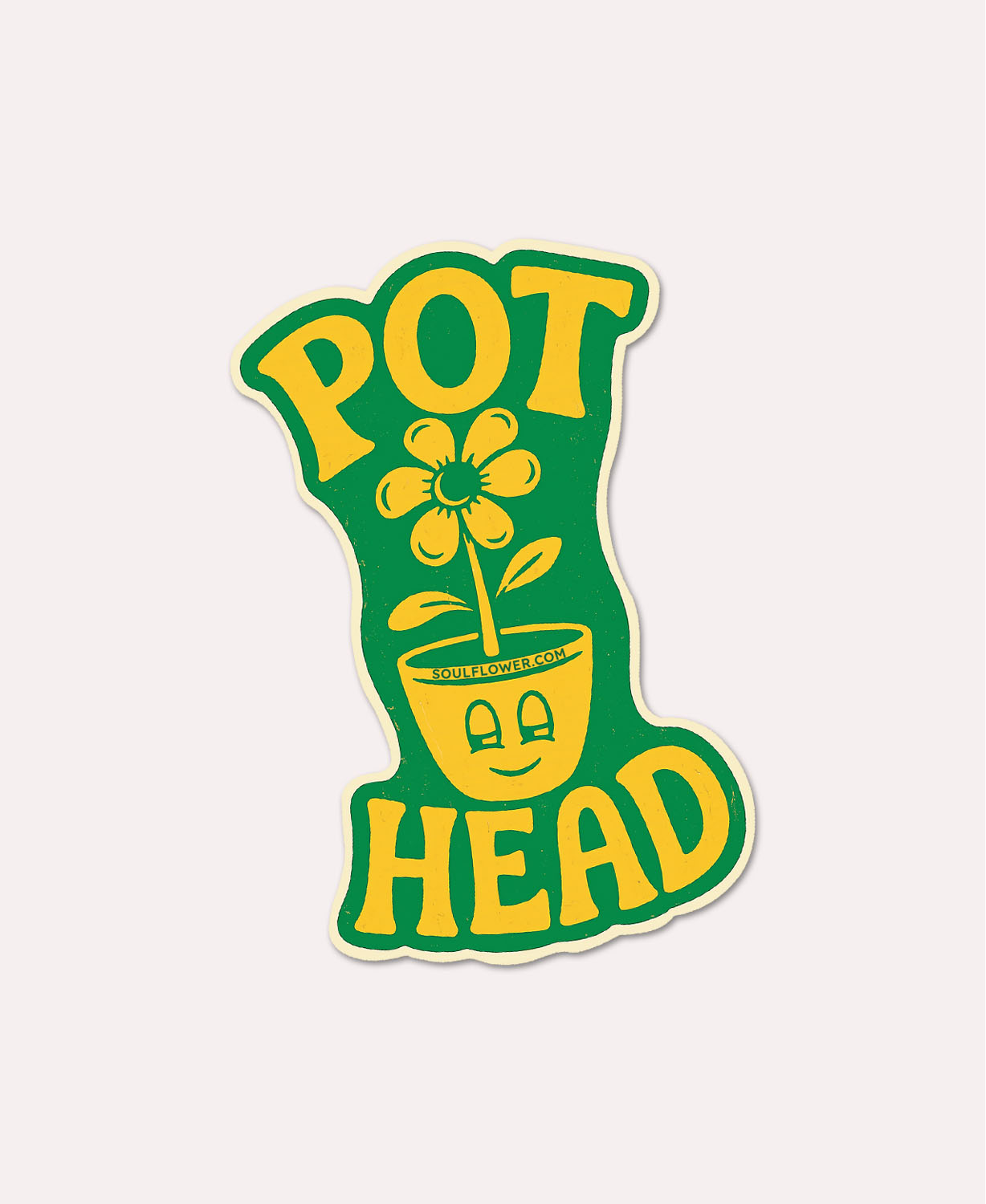 Pot Head Sticker - Retro Pot Sticker | Hippie Stickers | Soul Flower