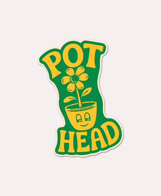 Pot Head Sticker - Retro Pot Sticker | Hippie Stickers | Soul Flower